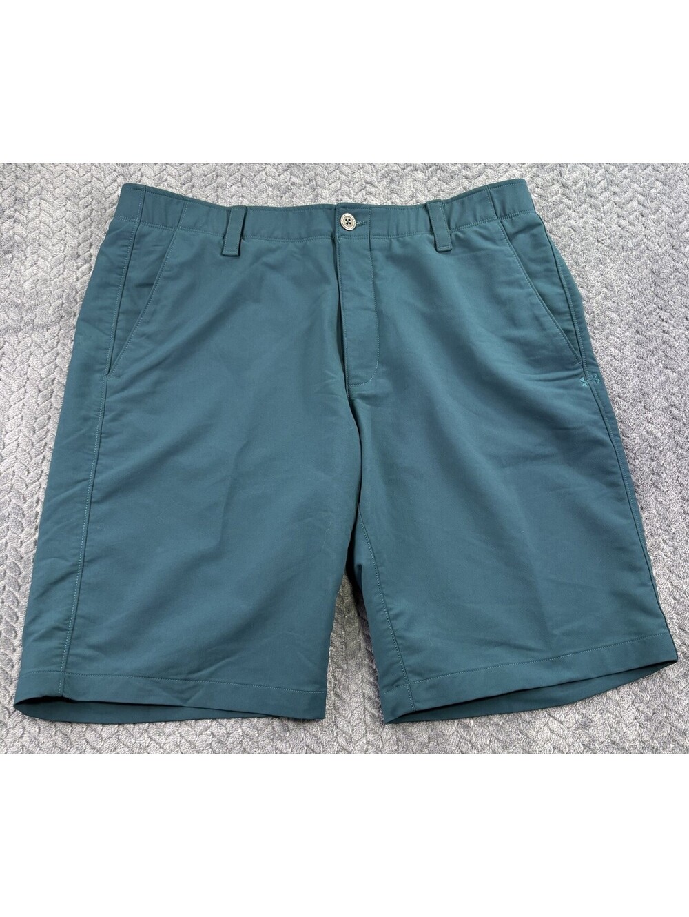 Under Armour Heatgear Loose Golf Shorts Mens 38 Teal Flat Front Performance 0018